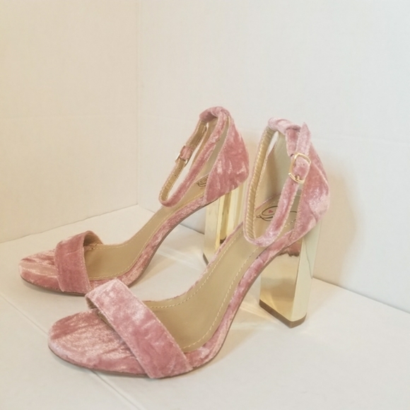 2 FO 80 Faux Velvet Chunky Heel - Picture 2 of 7